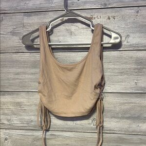 Tan Sleeveless Crop Top